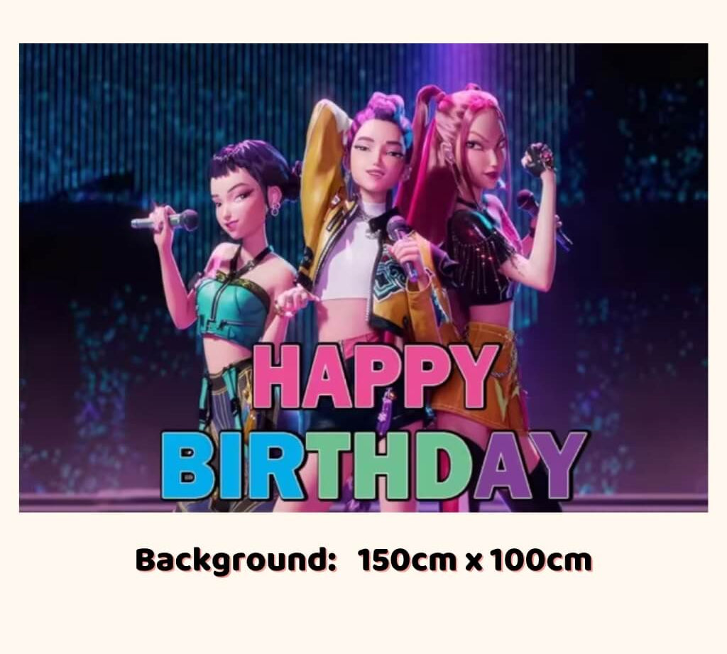 K-Pop Demon Hunters party supplies backdrop poster