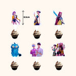 kpop demon hunters character cupcake toppers for fans and kpop parties