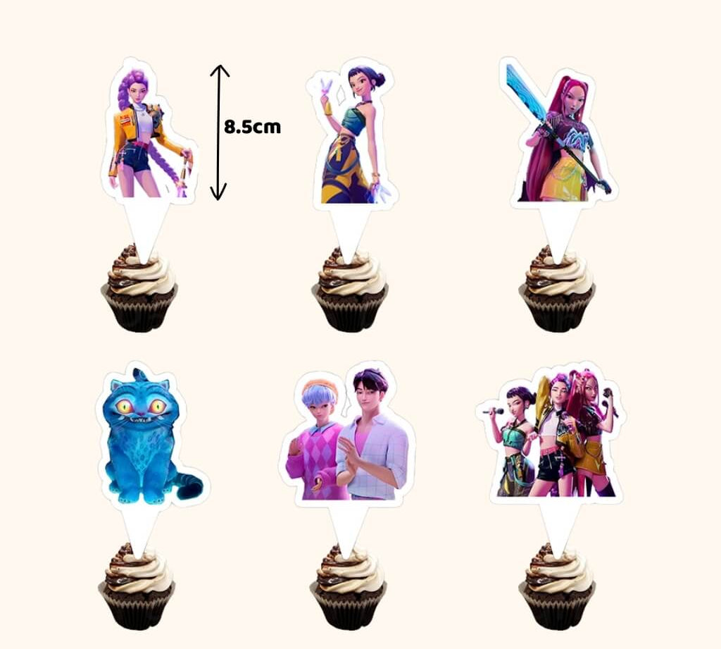 kpop demon hunters character cupcake toppers for fans and kpop parties