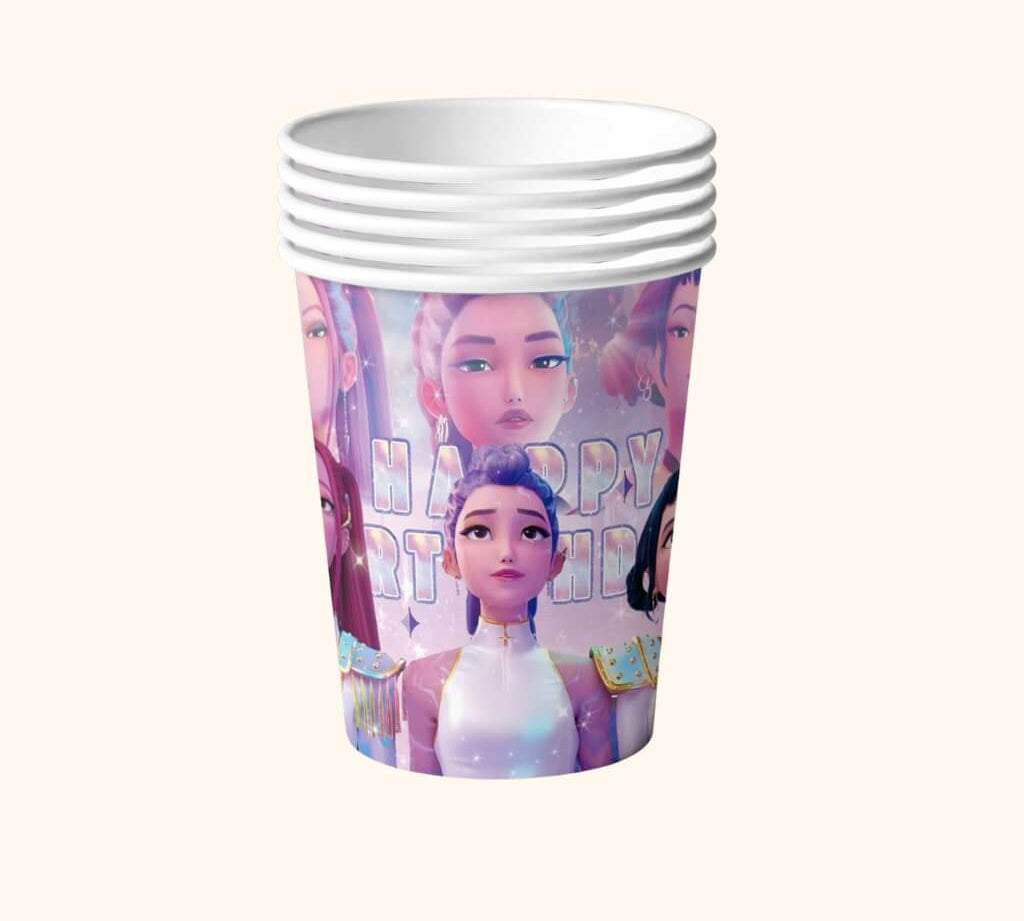 kpop demon hunters themed paper party cups