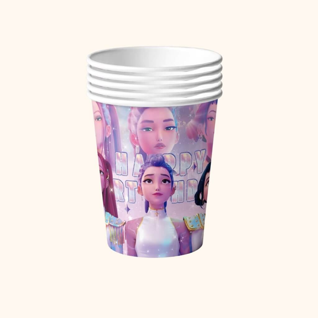 Anime-themed paper party cups
