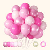 Pink party balloons in mixed pink shades 
