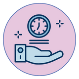 Save time icon for all-in-one kids birthday party decorations kit Australia.