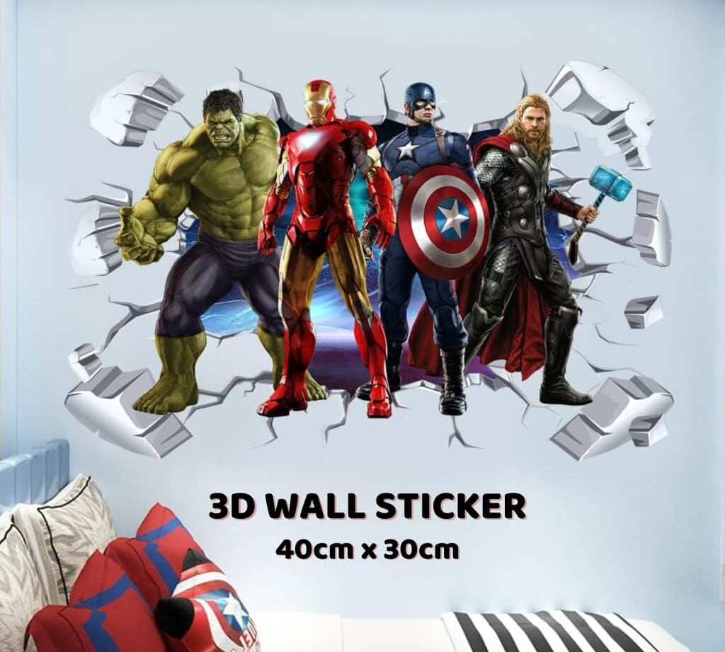 Superhero party supplies Avengers 3D wall sticker