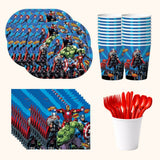 Complete 20-piece superhero-themed party tableware set