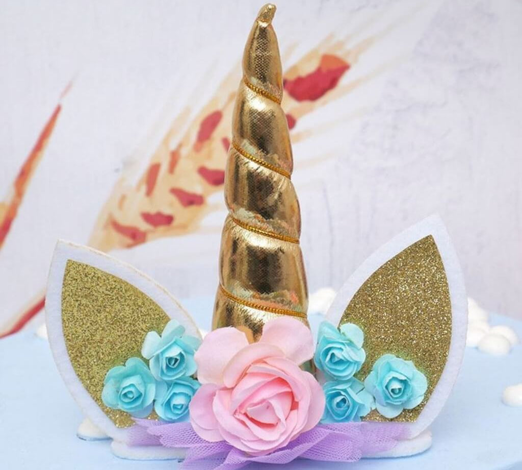 Unicorn-themed cake topper for magical birthday cakes