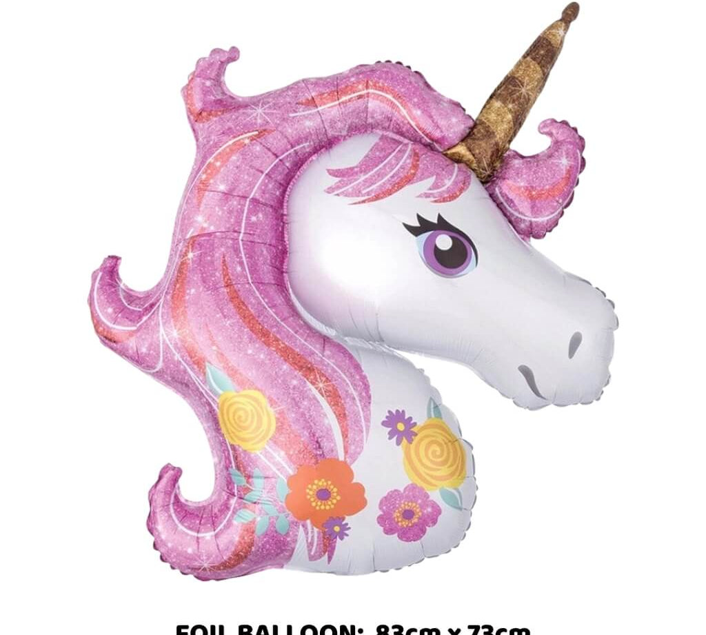 Unicorn rainbow party supplies unicorn head foil balloon