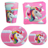 Unicorn-themed party tableware with magical designs