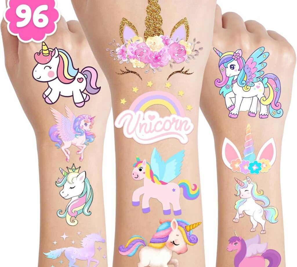 Pack of 80 unicorn temporary tattoos for party favors